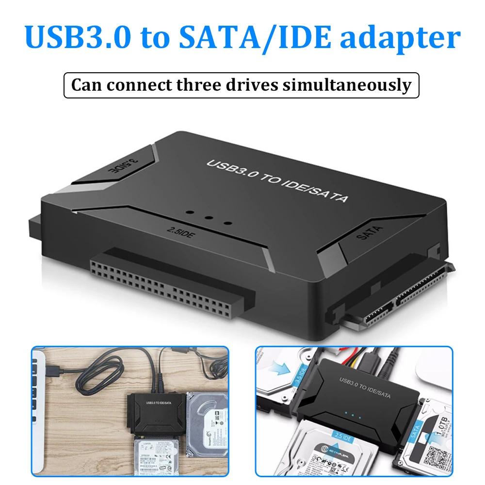 USB 3.0 to SATA IDE ϵ ũ  ȯ ̺, 3.5 2.5 ġ HDD/SSD CD DVD ROM CD-RW, 3 in 1USB IDE SATA 